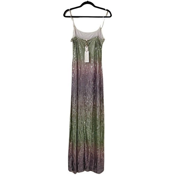 NWT LOVESHACKFANCY Grand Disco Ombre Sequined Maxi Dress Sz 10 - Picture 2 of 7